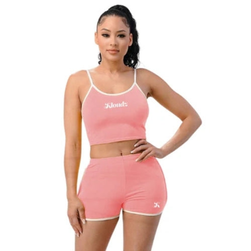Kloudz "Cloud Kiss" Spaghetti Strap Top & Shorts Set