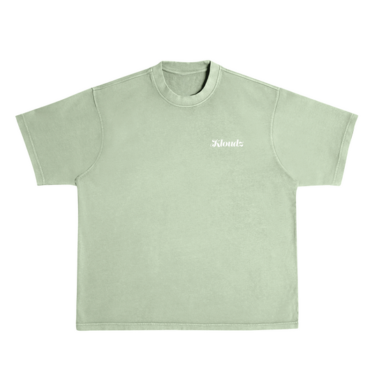 Kloudz Classic Lifestyle Premium Tee – Mellow Green Pocket Puff Print